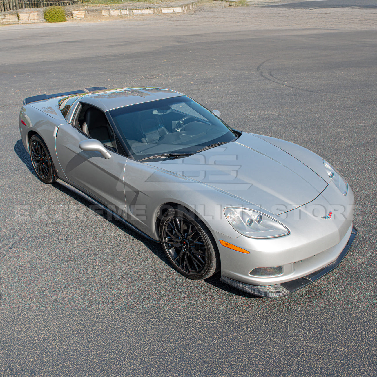 Corvette C6 Base Model Extended Front Splitter Lip & Side Skirts Rocker Panels