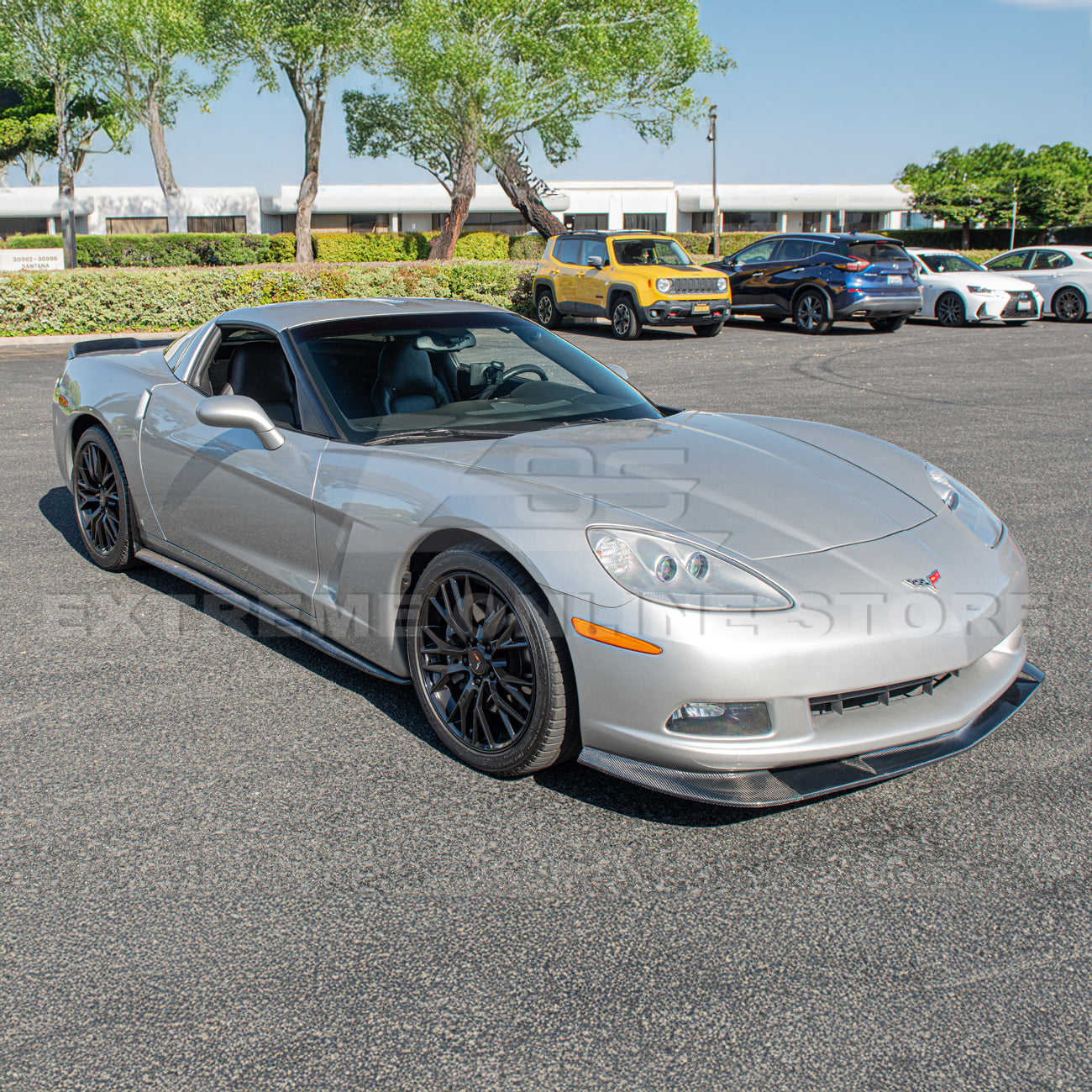 Corvette C6 Base Model Extended Front Splitter Lip & Side Skirts Rocker Panels