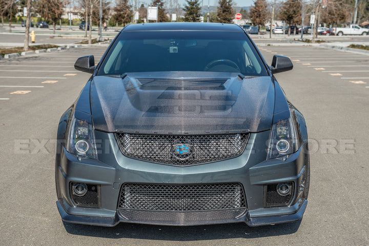 2009-15 Cadillac CTS-V Carbon Fiber Middle Vented Front Bumper Hood