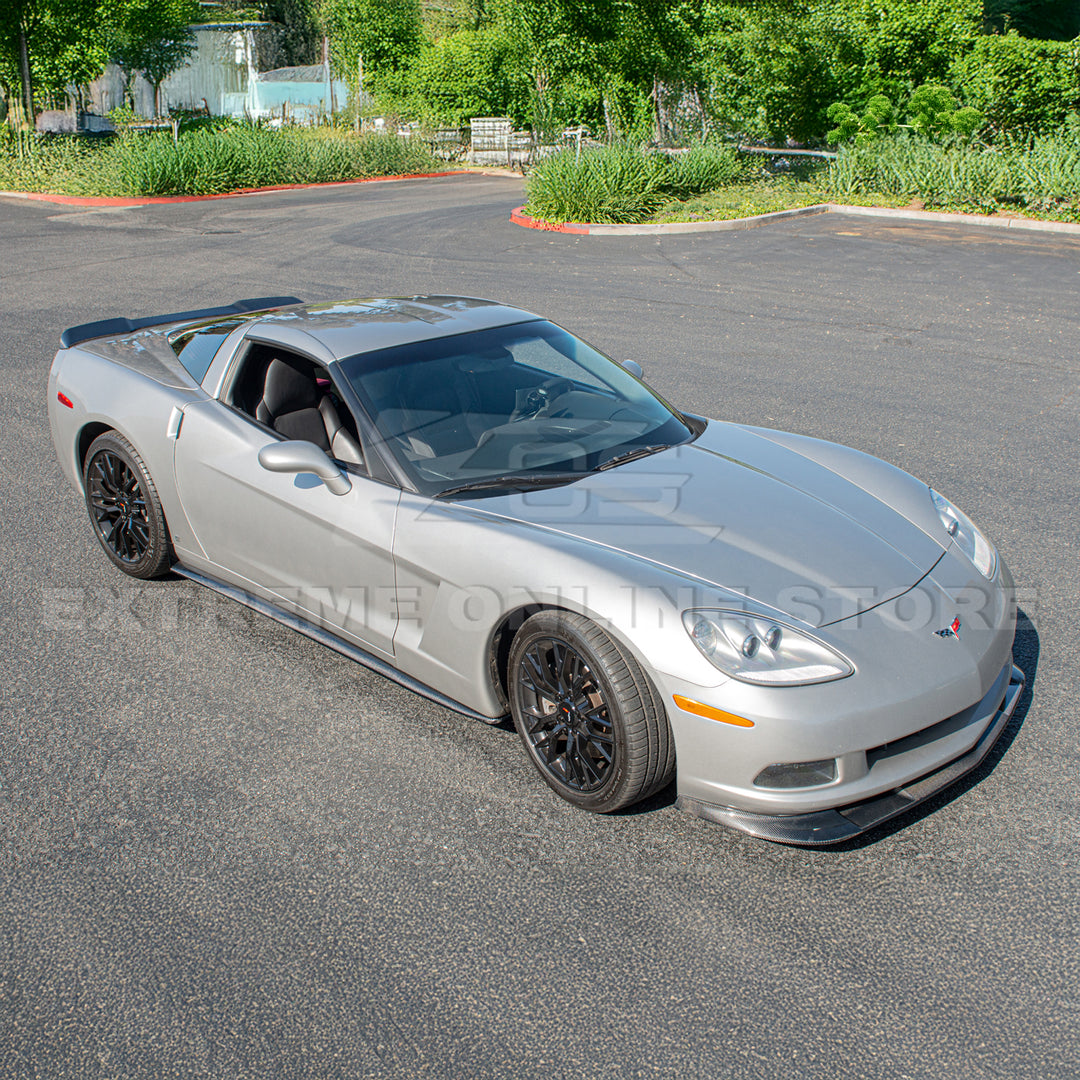 Corvette C6 Base Model Extended Front Splitter Lip &amp; Side Skirts Rocker Panels