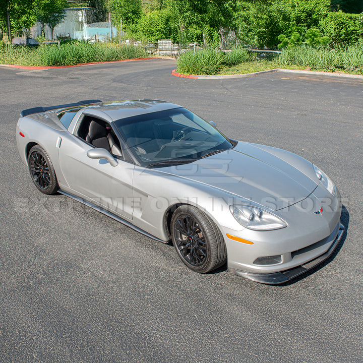 Corvette C6 Base Model Extended Front Splitter Lip &amp; Side Skirts Rocker Panels