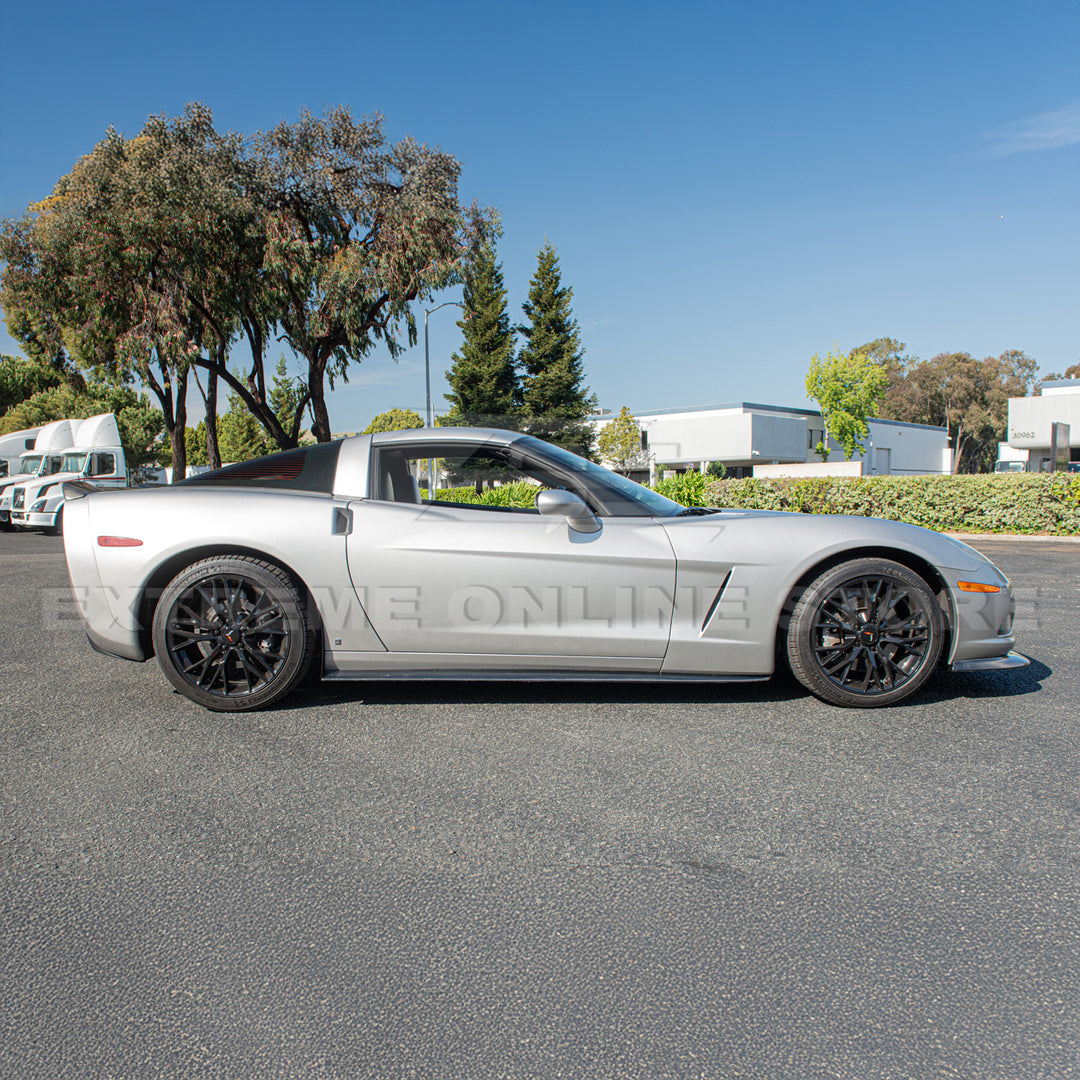 Corvette C6 Base Model Extended Front Splitter Lip &amp; Side Skirts Rocker Panels