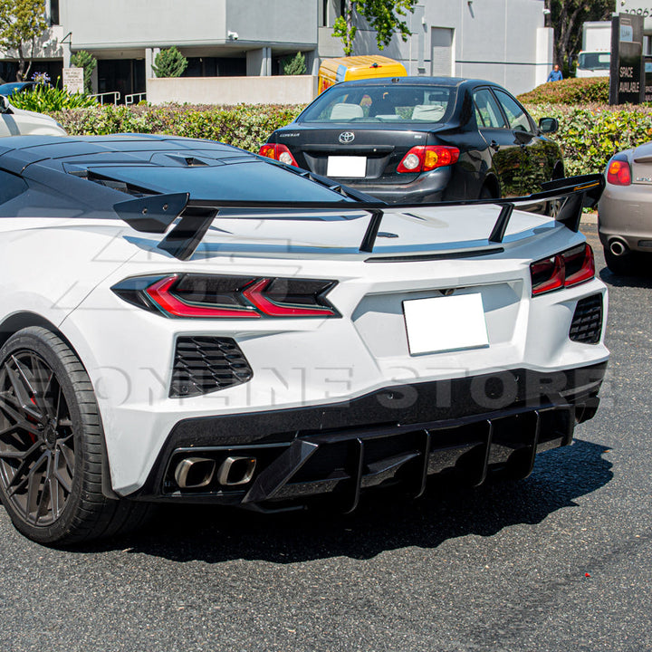 Corvette C8 Stingray DRY CARBON FIBEr Add-On Rear Diffuser Fin