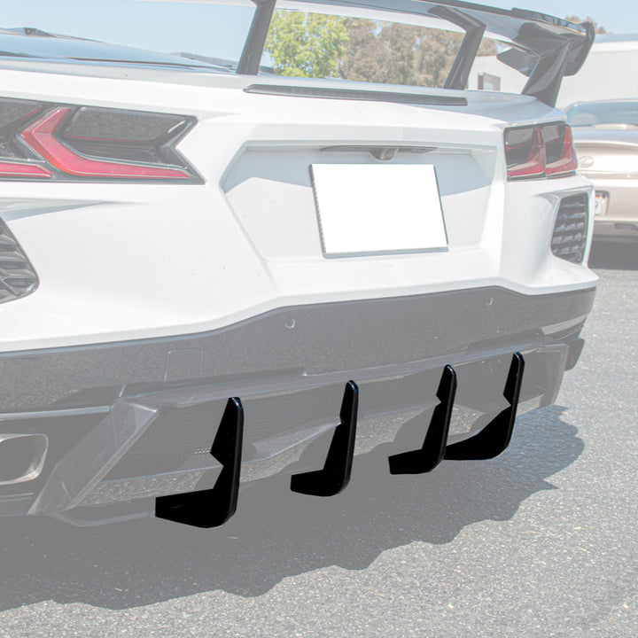 Corvette C8 Stingray DRY CARBON FIBEr Add-On Rear Diffuser Fin