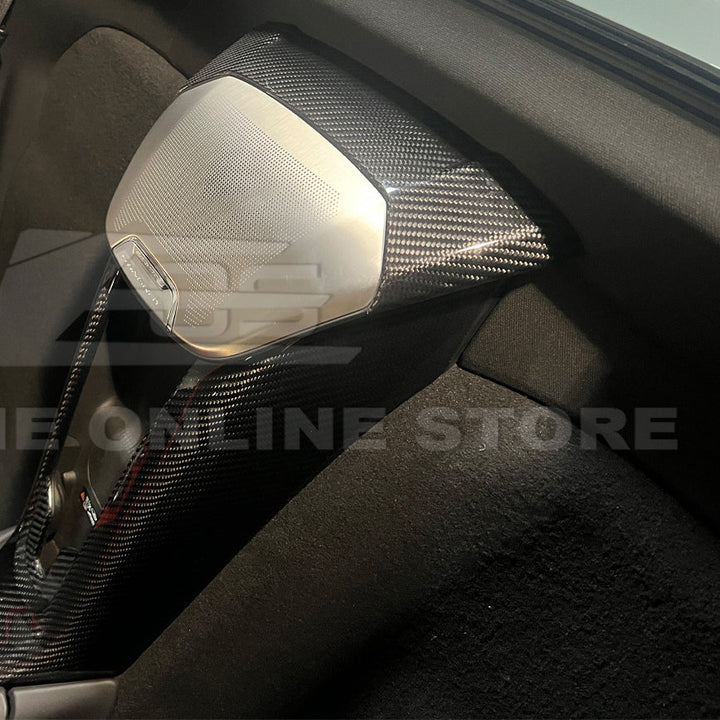 Corvette C8 DRY CARBON FIBER Upper Waterfall Speaker Cover
