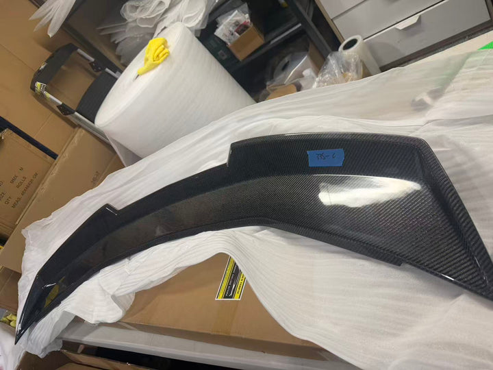 Actual outlet unit 338-C - full view of the carbon fiber rear spoiler as received