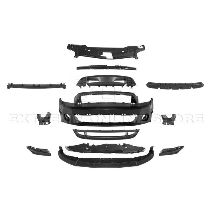 2010-14 Mustang S197 GT500 Style Front Bumper Cover Upper Lower Grille Lip