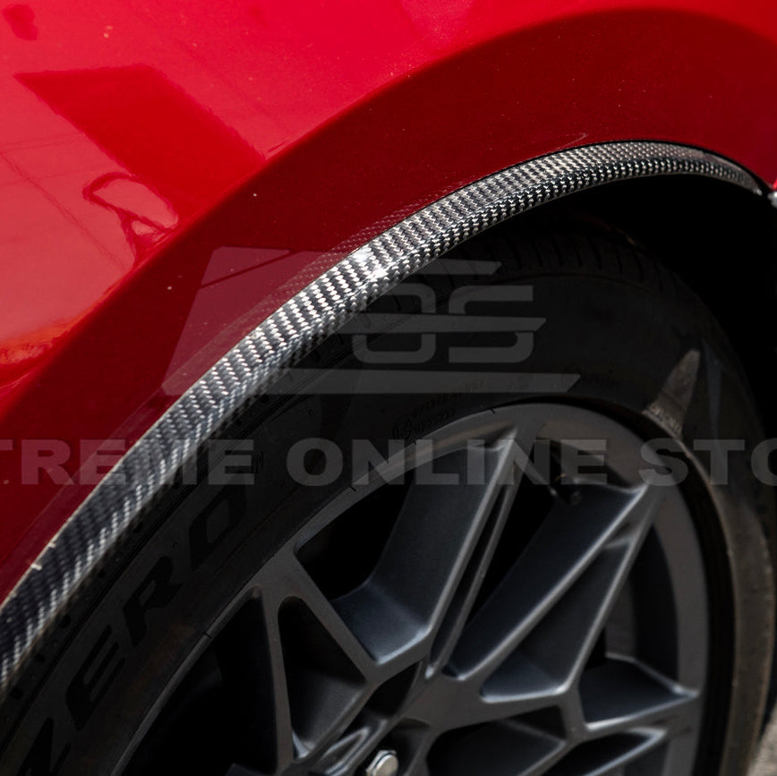 2024-Up Ford Mustang S650 DRY CARBON FIBER Rear Quarter Fender Flare Extension