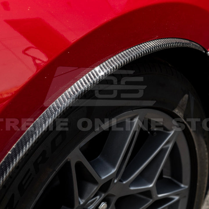2024-Up Ford Mustang S650 DRY CARBON FIBER Rear Quarter Fender Flare Extension
