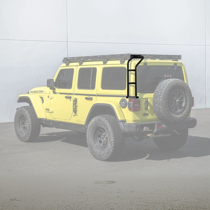 2018-Up Jeep Wrangler JL Carbon Steel Black Roof Rack Side Access Ladder