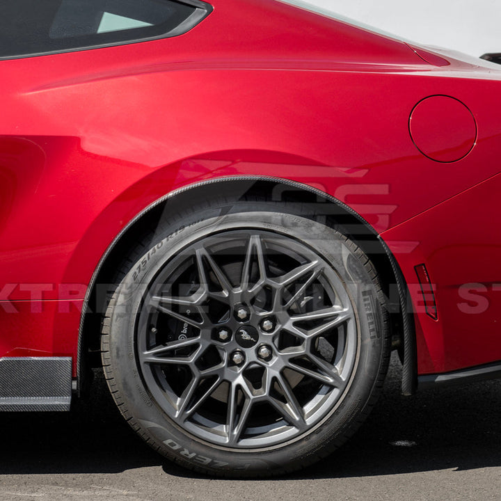 2024+ Ford Mustang DRY CARBON FIBER Fender Flares &amp; Mud Flap