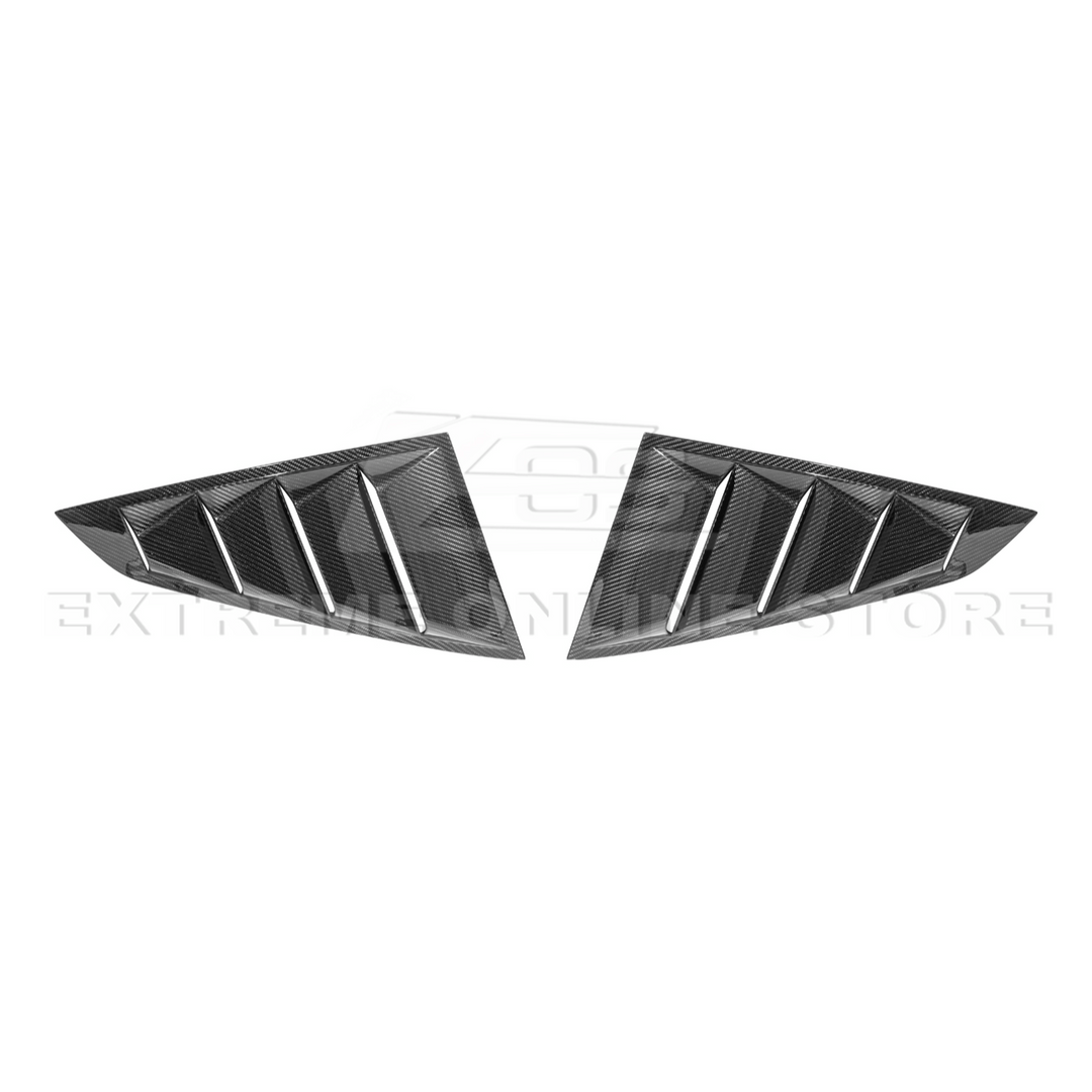 2024-Up Ford Mustang Carbon Fiber Side Quarter Window Louver Sun Shade Cover