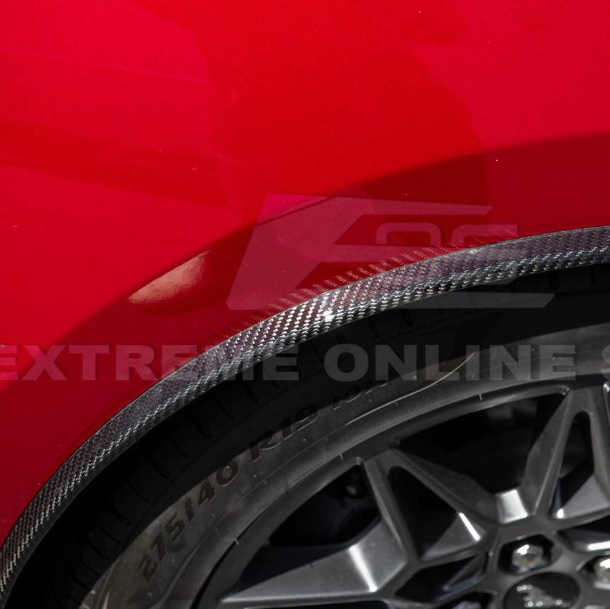 2024-Up Ford Mustang S650 DRY CARBON FIBER Rear Quarter Fender Flare Extension
