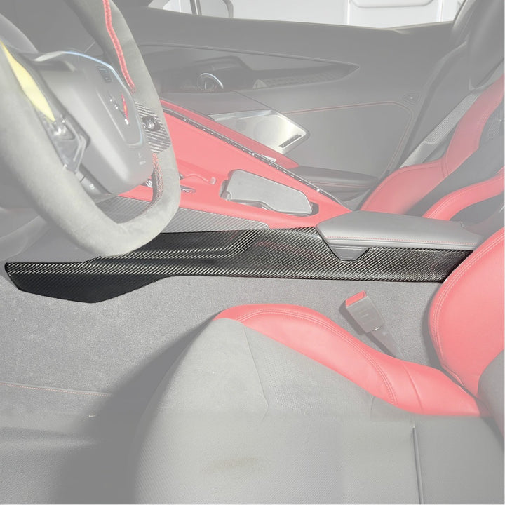 Corvette C8 DRY CARBON FIBER Center Console Side Panel Cover