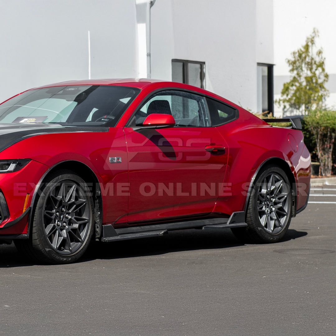 2024+ Ford Mustang DRY CARBON FIBER Fender Flares &amp; Mud Flap