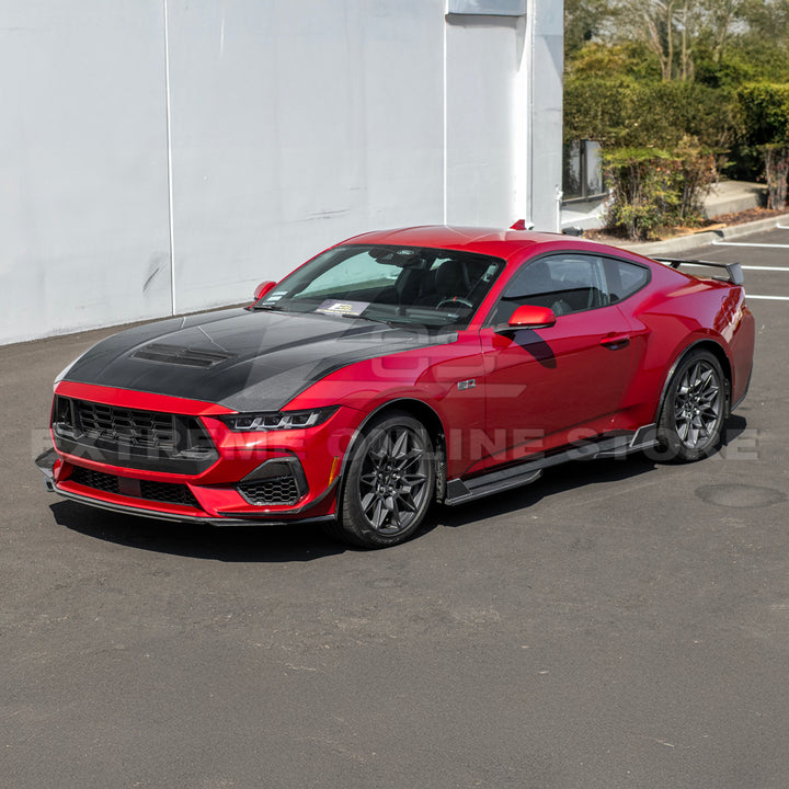 2024+ Ford Mustang DRY CARBON FIBER Fender Flares &amp; Mud Flap