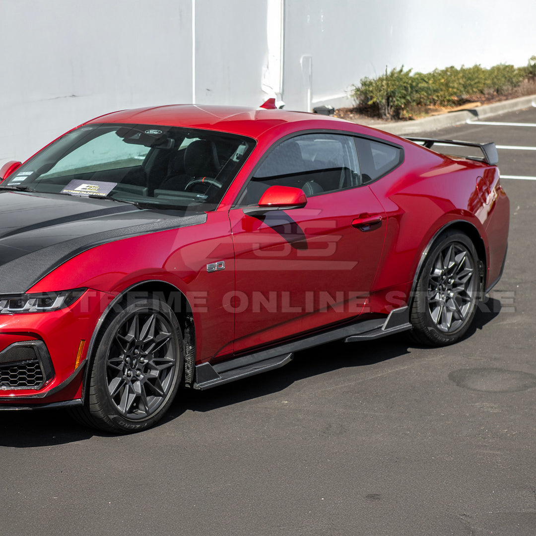 2024+ Ford Mustang DRY CARBON FIBER Fender Flares &amp; Mud Flap