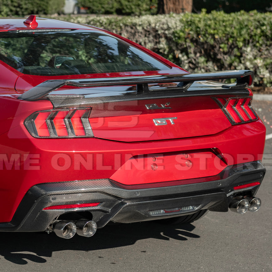 2024+ Ford Mustang GT Style Dry Carbon Fiber Rear Bumper Diffuser