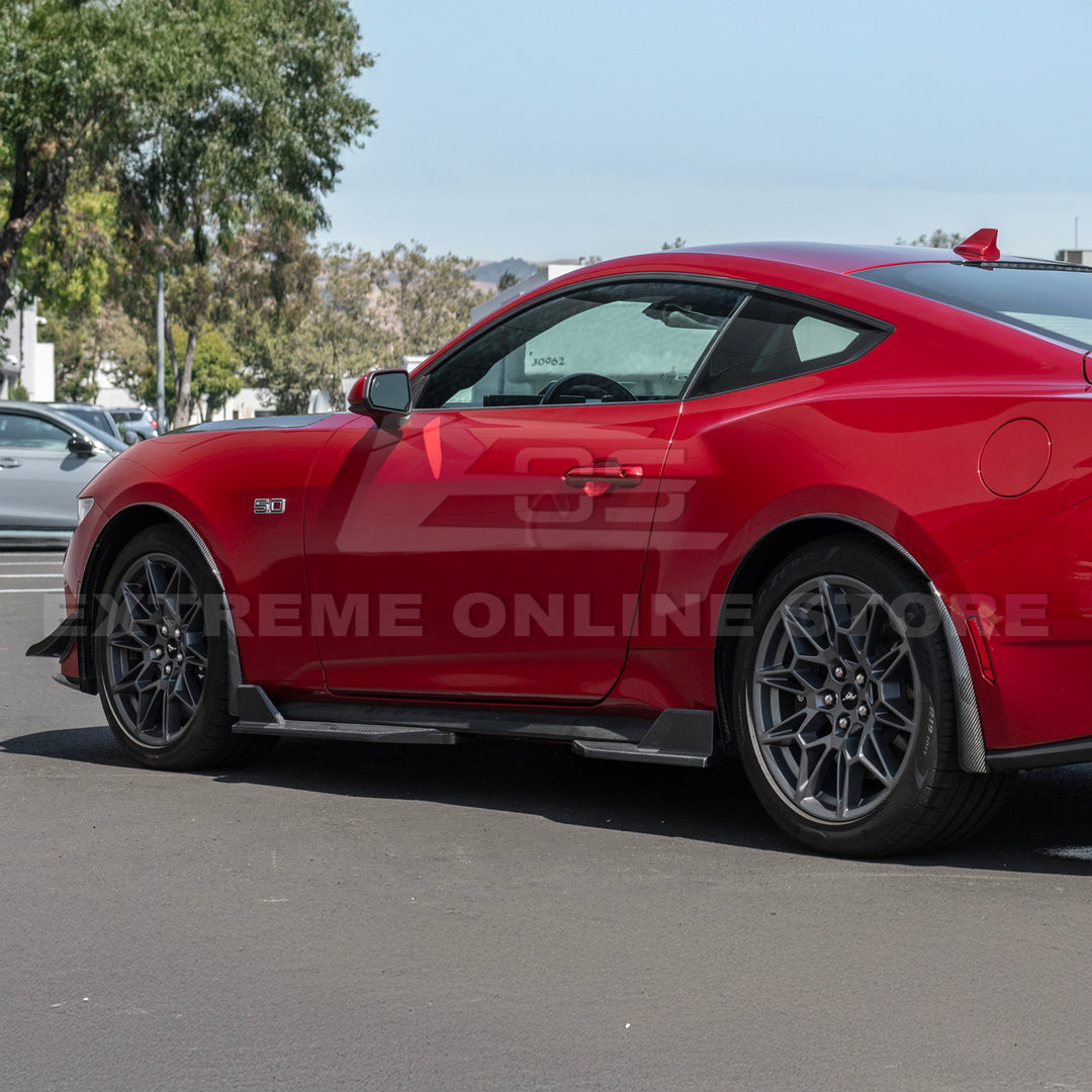 2024+ Ford Mustang DRY CARBON FIBER Fender Flares &amp; Mud Flap