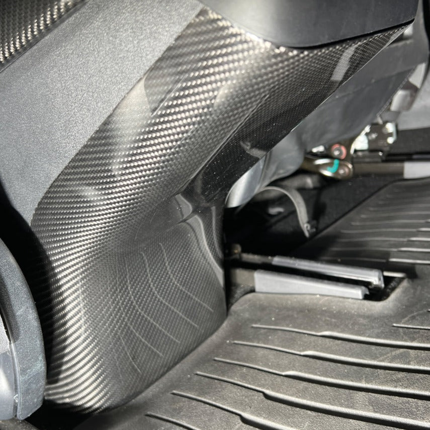 2020-23 Tesla Model 3 &amp; 20-24 Y Carbon Fiber Interior Rear Anti-Kick Plate Cover