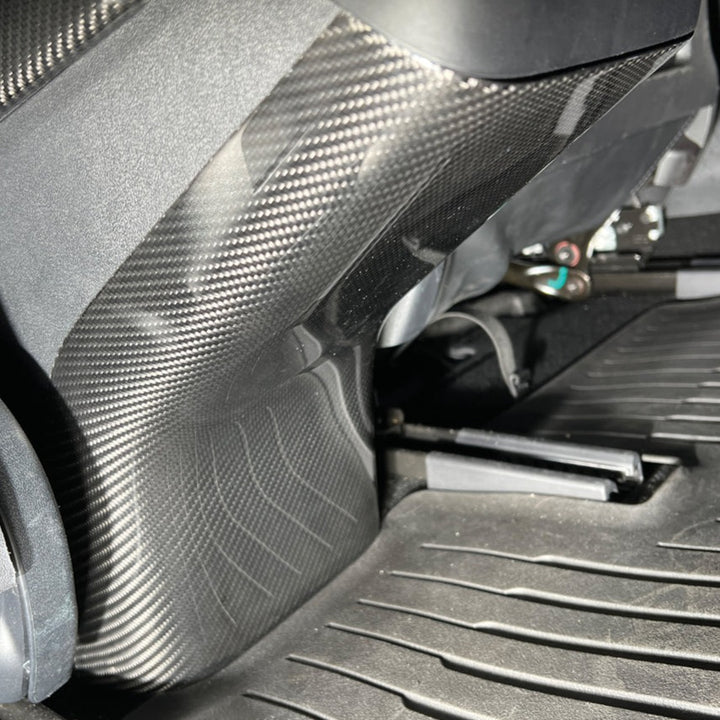2020-23 Tesla Model 3 &amp; 20-24 Y Carbon Fiber Interior Rear Anti-Kick Plate Cover
