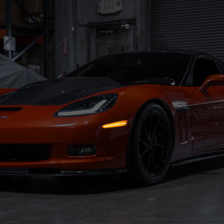 Corvette C6 Front Amber Light LED Side Markers Pair