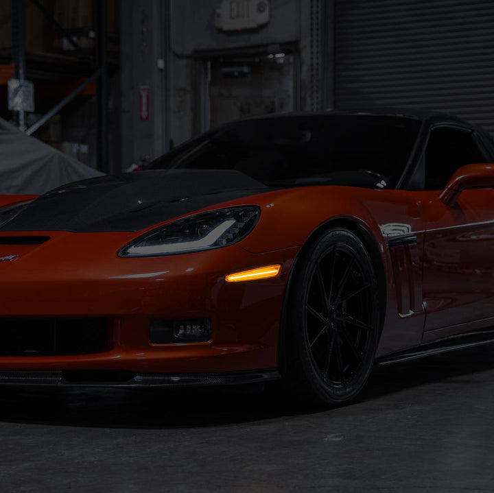 Corvette C6 Front Amber Light LED Side Markers Pair