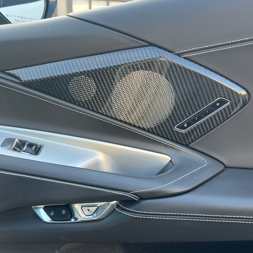 Corvette C8 Carbon Fiber Interior Door Speaker Cover