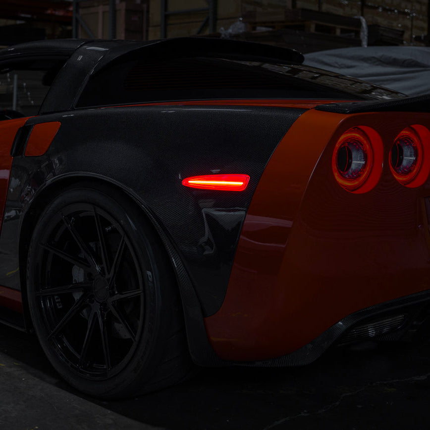 Corvette C6 Rear Red Light LED Side Markers Pair
