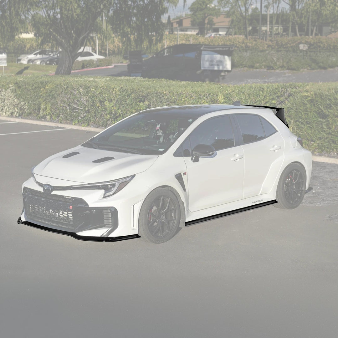 2025-Up Toyota GR Corolla Glossy Black Front Lip Side Skirts Rear Wing Spoiler