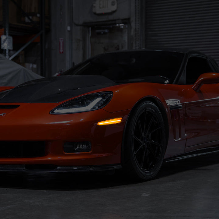 Corvette C6 Front Amber Light LED Side Markers Pair