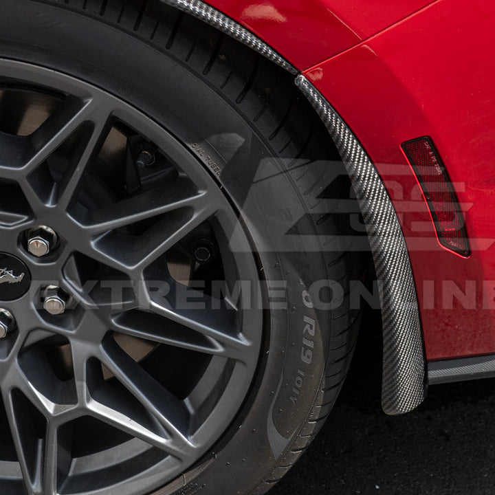 2024+ Ford Mustang DRY CARBON FIBER Fender Flares &amp; Mud Flap
