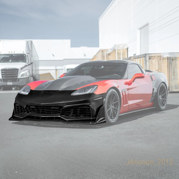2005-13 Corvette C6 Z06 | C7 ZR1 Style Primed Front Bumper Replacement Cover