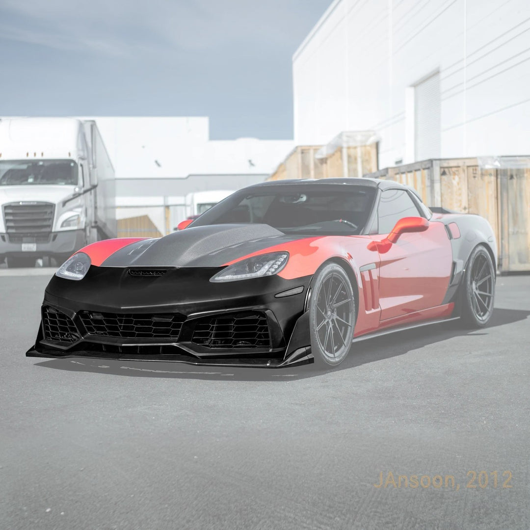 2005-13 Corvette C6 Z06 | C7 ZR1 Style Primed Front Bumper Replacement Cover