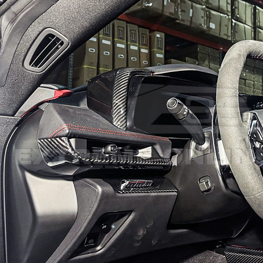 Corvette C8 DRY CARBON FIBER Upper Dashboard Instrument Side Panel Cover