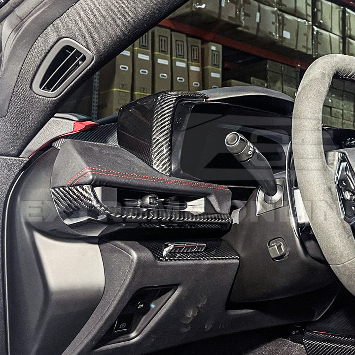 Corvette C8 DRY CARBON FIBER Upper Dashboard Instrument Side Panel Cover