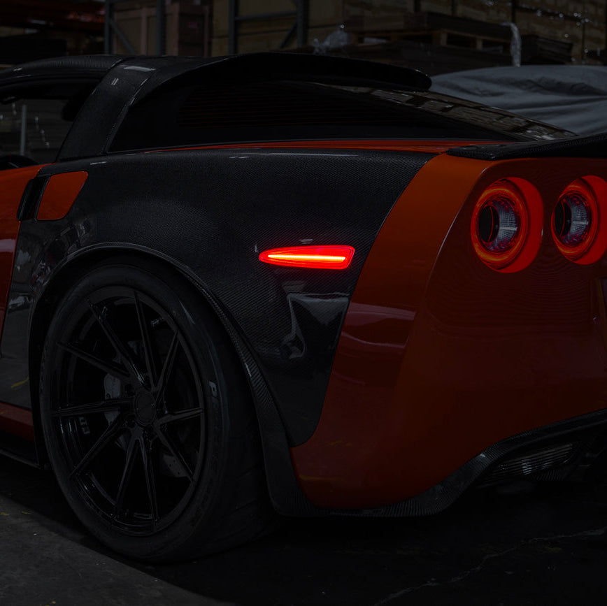 Corvette C6 Rear Red Light LED Side Markers Pair