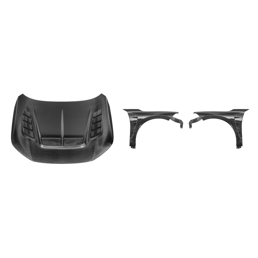 2022-Up Honda Civic | JDM Varis Style CARBON FIBER Front Vented Hood w/ Fender
