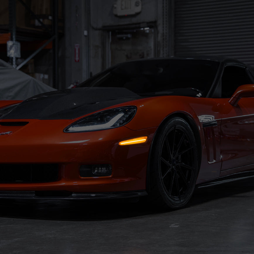 Corvette C6 Front Amber Light LED Side Markers Pair