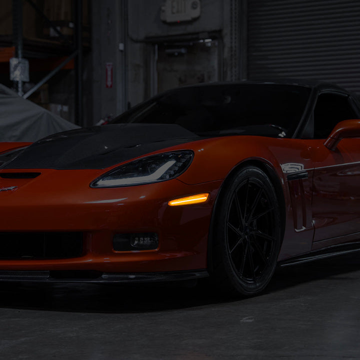 Corvette C6 Front Amber Light LED Side Markers Pair