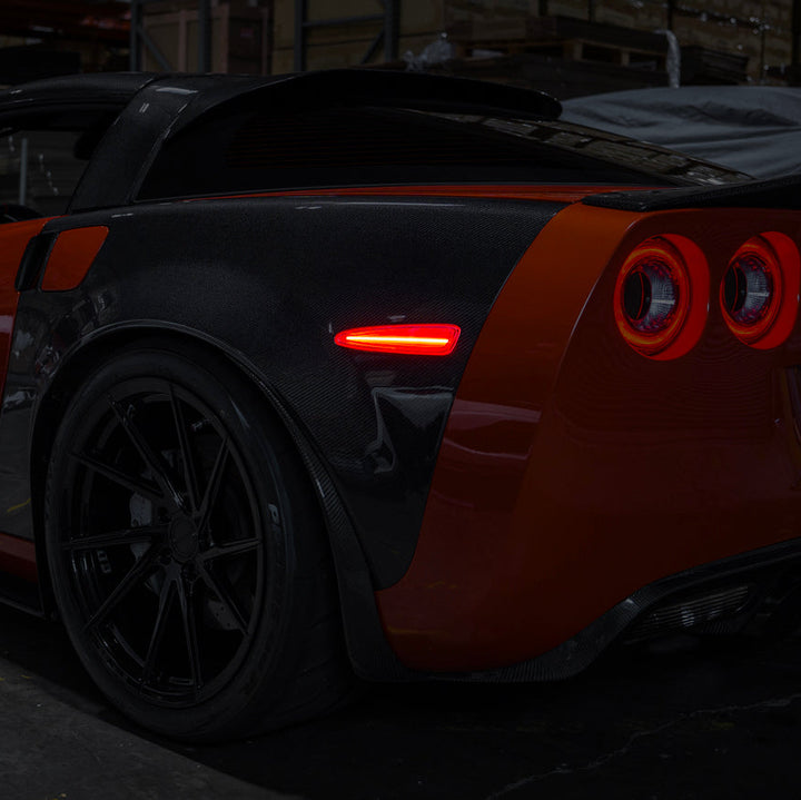 Corvette C6 Rear Red Light LED Side Markers Pair