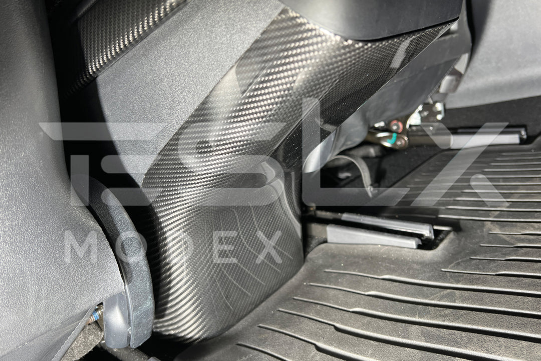 2020-23 Tesla Model 3 &amp; 20-24 Y Carbon Fiber Interior Rear Anti-Kick Plate Cover