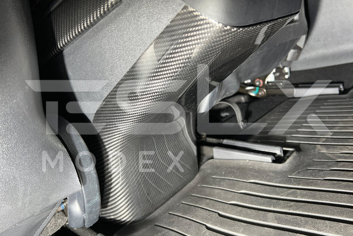 2020-23 Tesla Model 3 &amp; 20-24 Y Carbon Fiber Interior Rear Anti-Kick Plate Cover