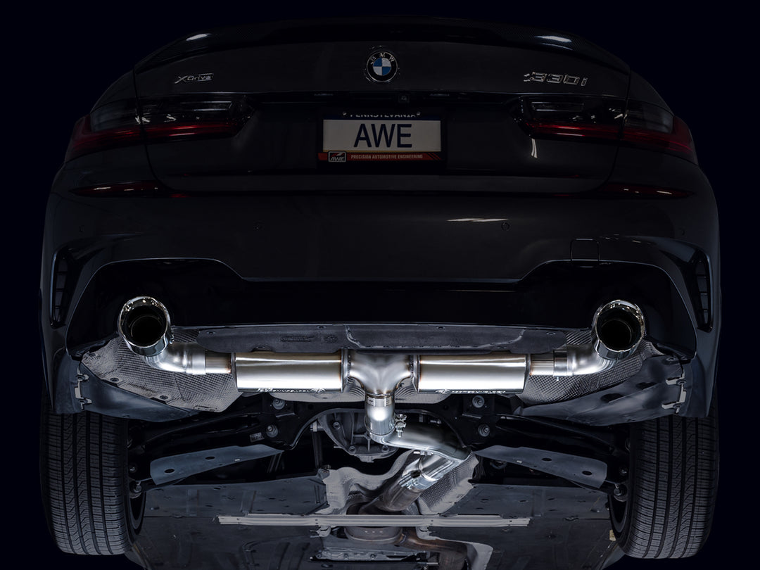 AWE Touring Edition Axle Back Exhaust for BMW G2X 330i/430i - Chrome Silver