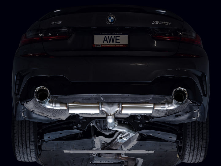AWE Touring Edition Axle Back Exhaust for BMW G2X 330i/430i - Chrome Silver