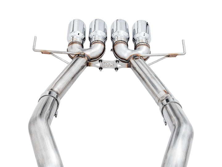 AWE Track Edition Axleback Exhaust for C7 Corvette Stingray / Z51 / Grand Sport / Z06 / ZR1 -- Chrome Silver Tips (includes AWE AFM valve simulators)