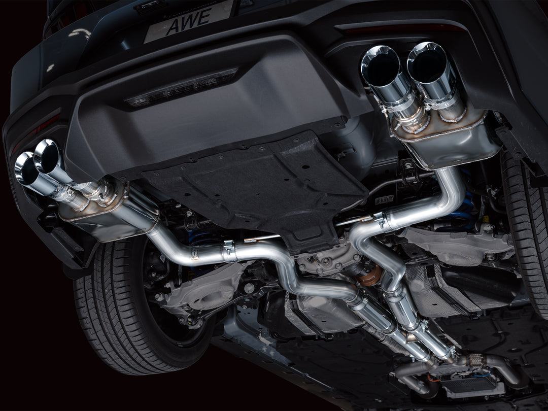 AWE SwitchPath™ Exhaust for S650 Ford Mustang GT Fastback - Quad Chrome Silver Tips