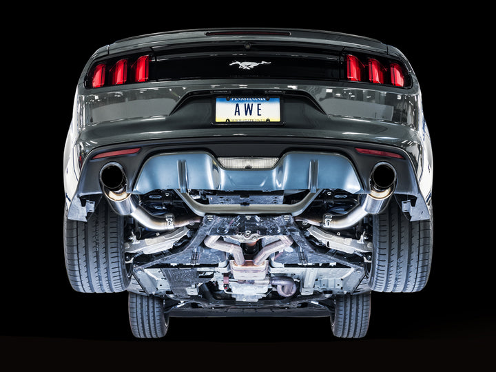 AWE Touring Edition Axle-back Exhaust for S550 Mustang EcoBoost - Diamond Black Tips