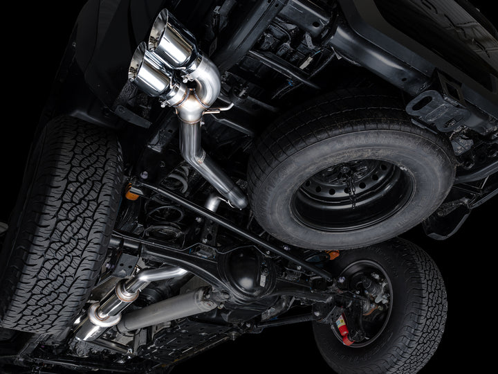 AWE 0FG Exhaust for 4th Gen Toyota Tacoma - Dual Chrome Silver Tips
