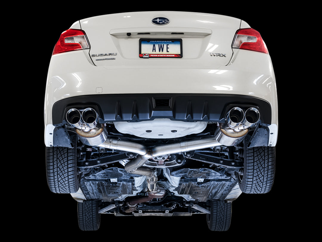 AWE Touring Edition Exhaust for 2015+ VA WRX Sedan - Chrome Silver Quad Tips (102mm)